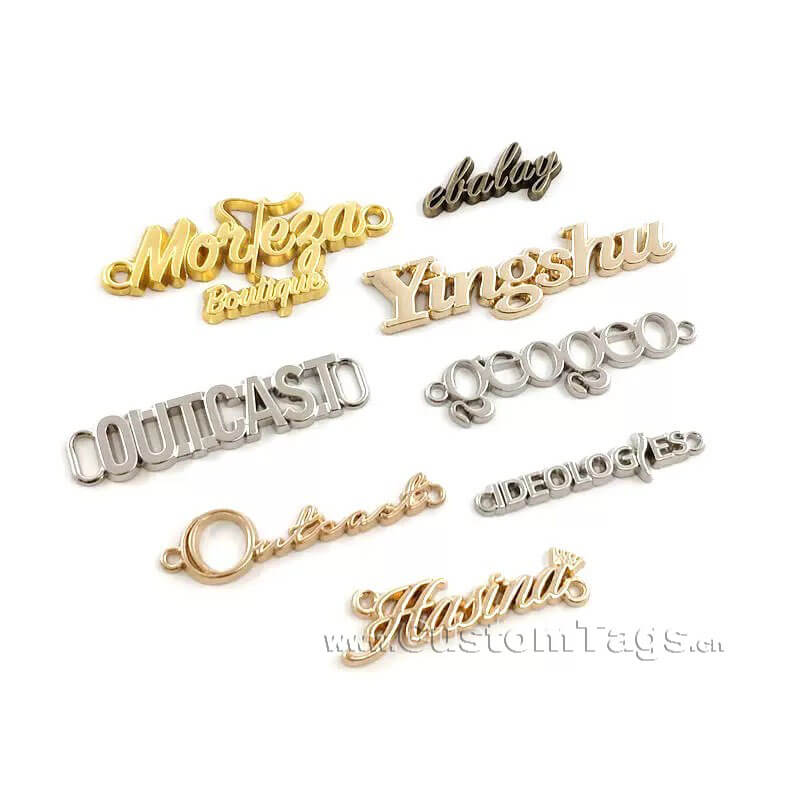 custom metal logo labels & tags for clothing