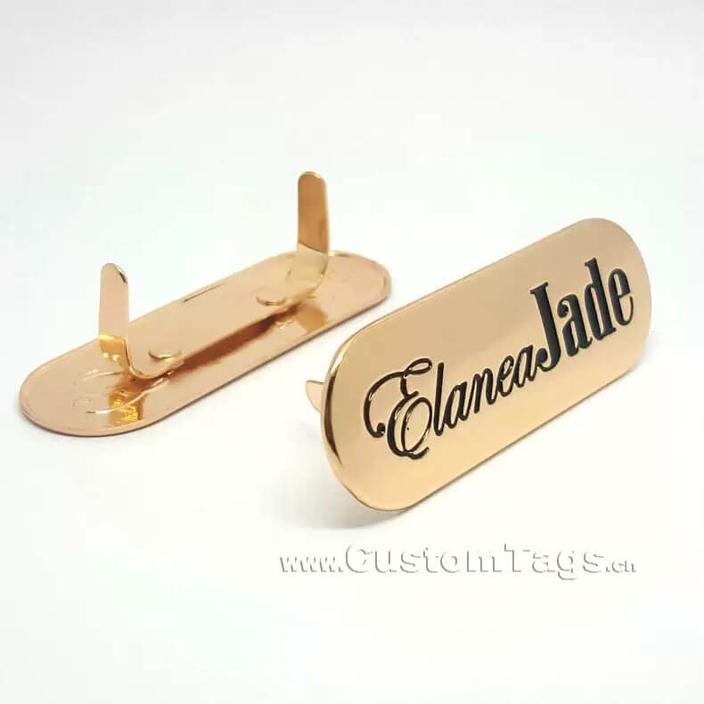 metal logo tags