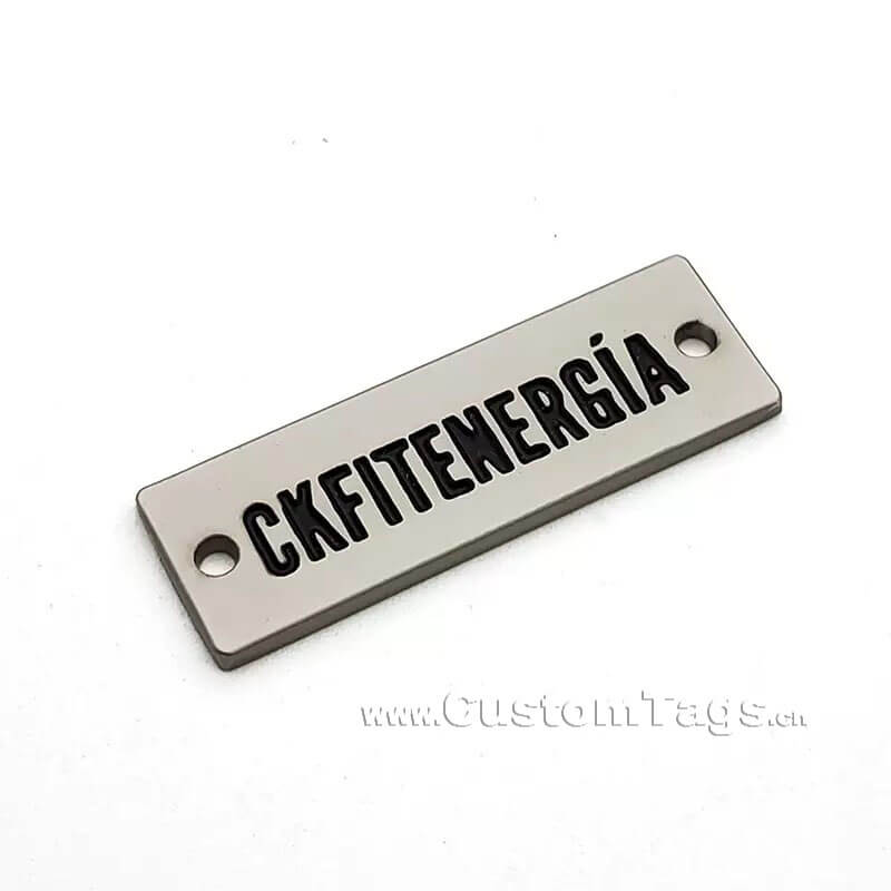 metal logo tags