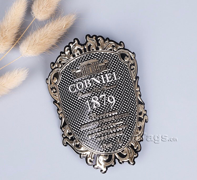 custom metal wine labels & tags for bottles