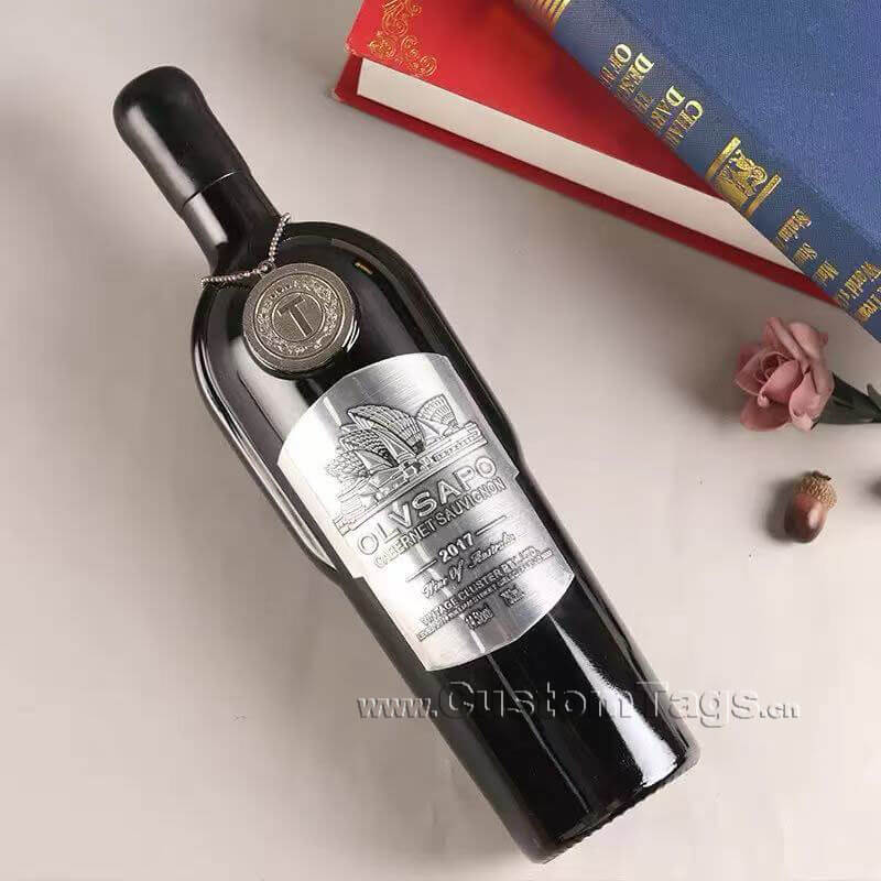 metal wine labels