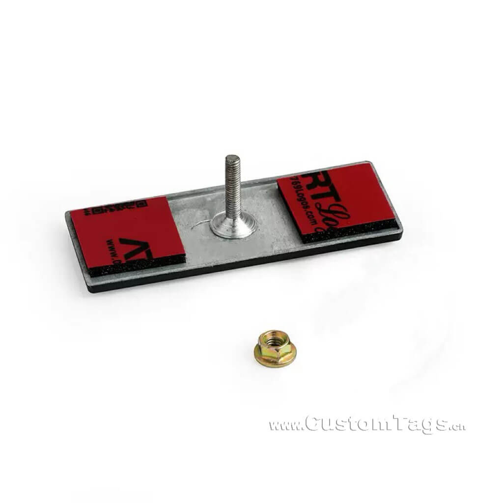 custom stainless steel lables & tags with screws & adhesive backing