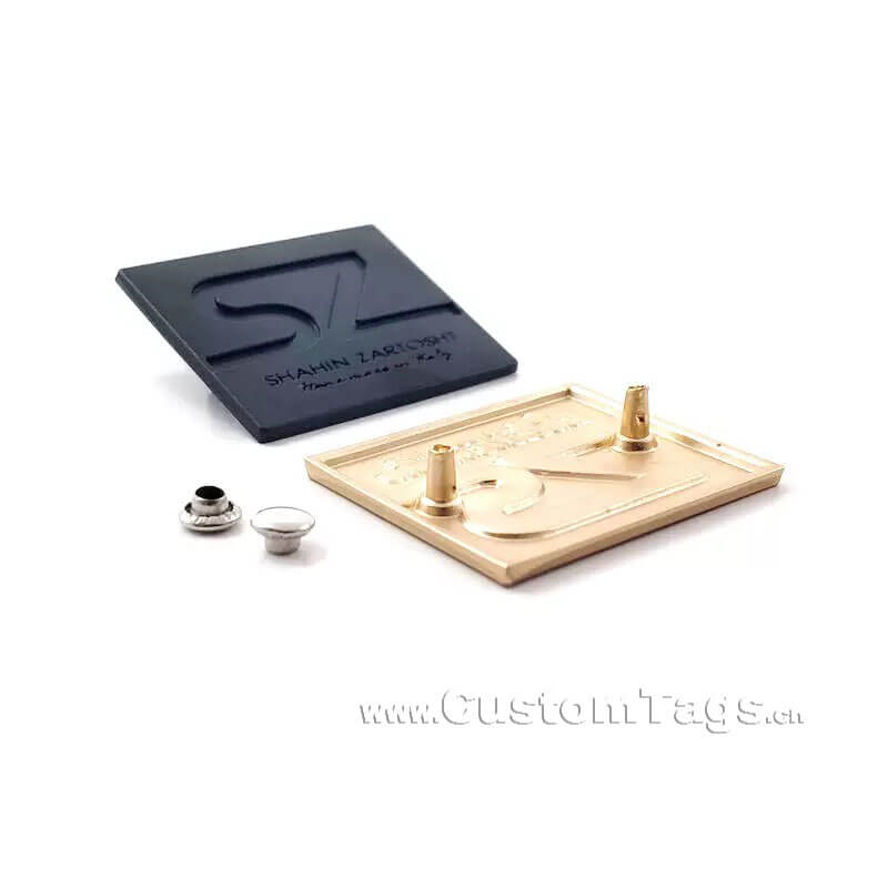 custom stainless steel lables & tags with screws with straight leg rivets