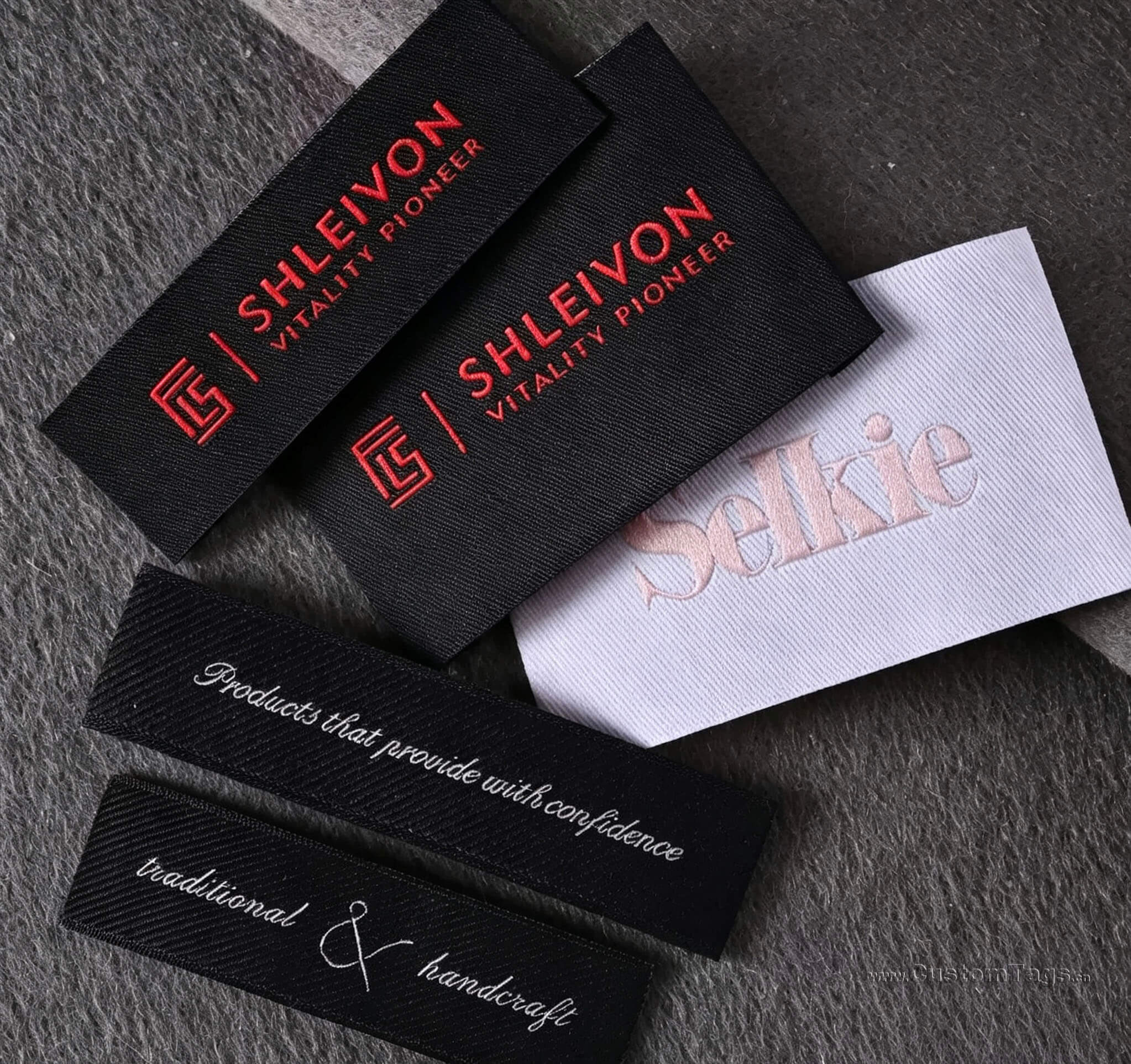 damask woven labels