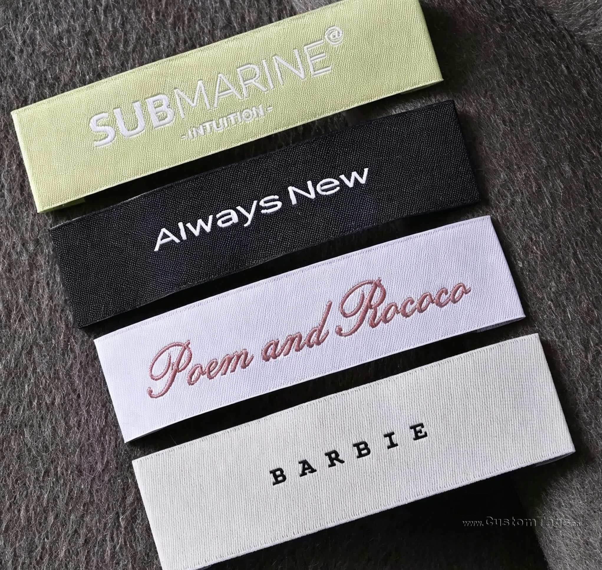 damask woven labels