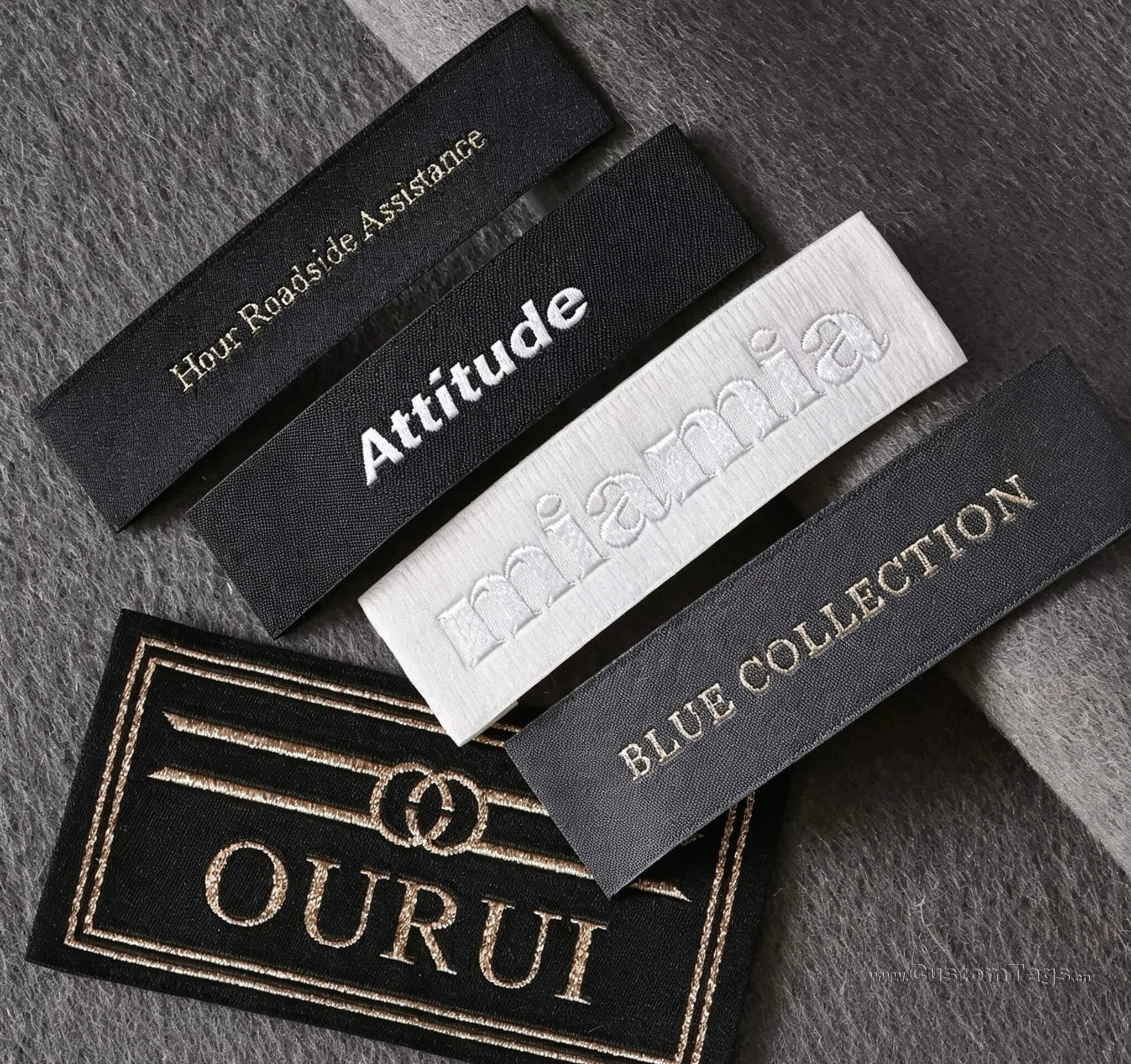 damask woven labels