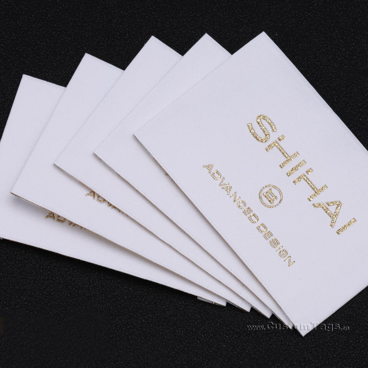 metallic yarn satin woven labels