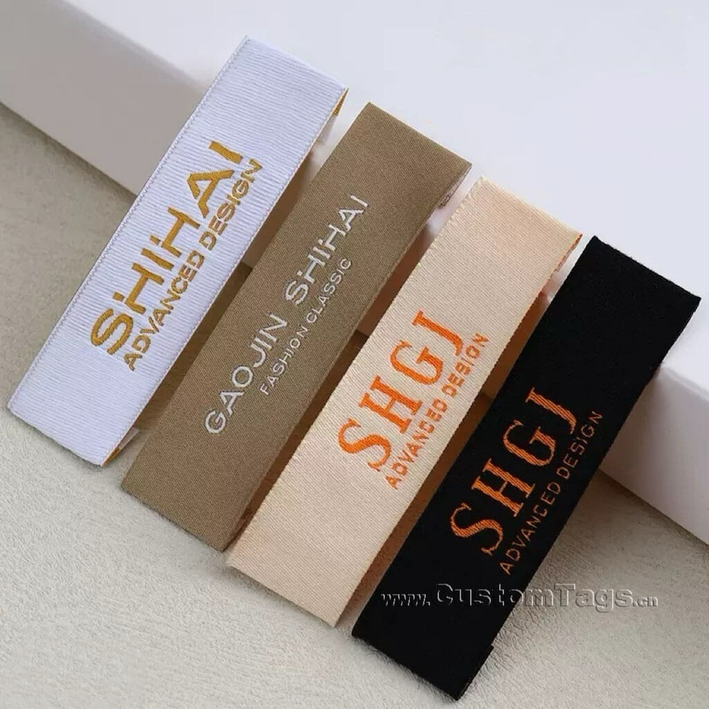 custom satin woven labels for clothing