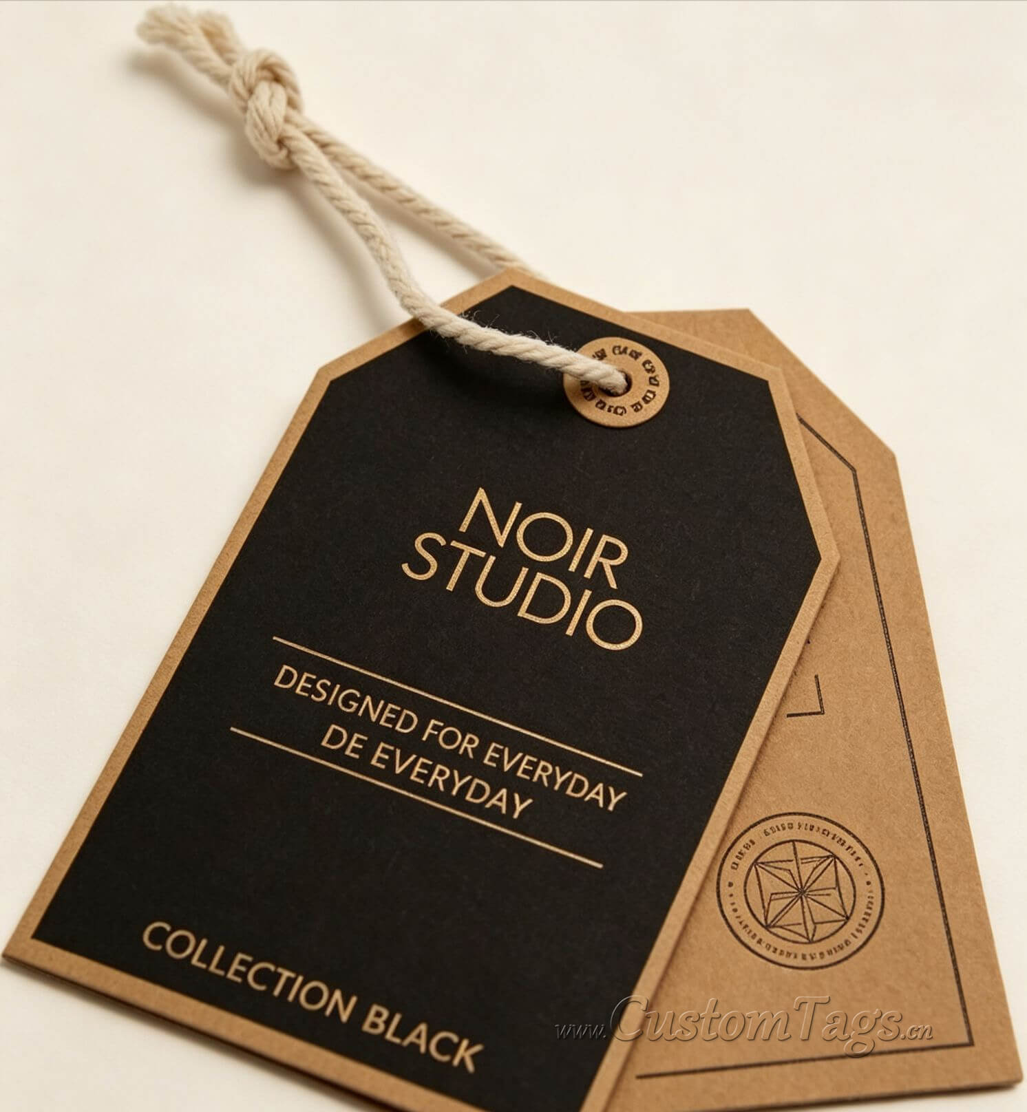 wholesale custom kraft paper hang tags with printed logos