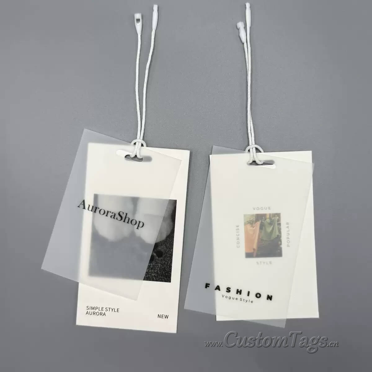 plastic hang tags