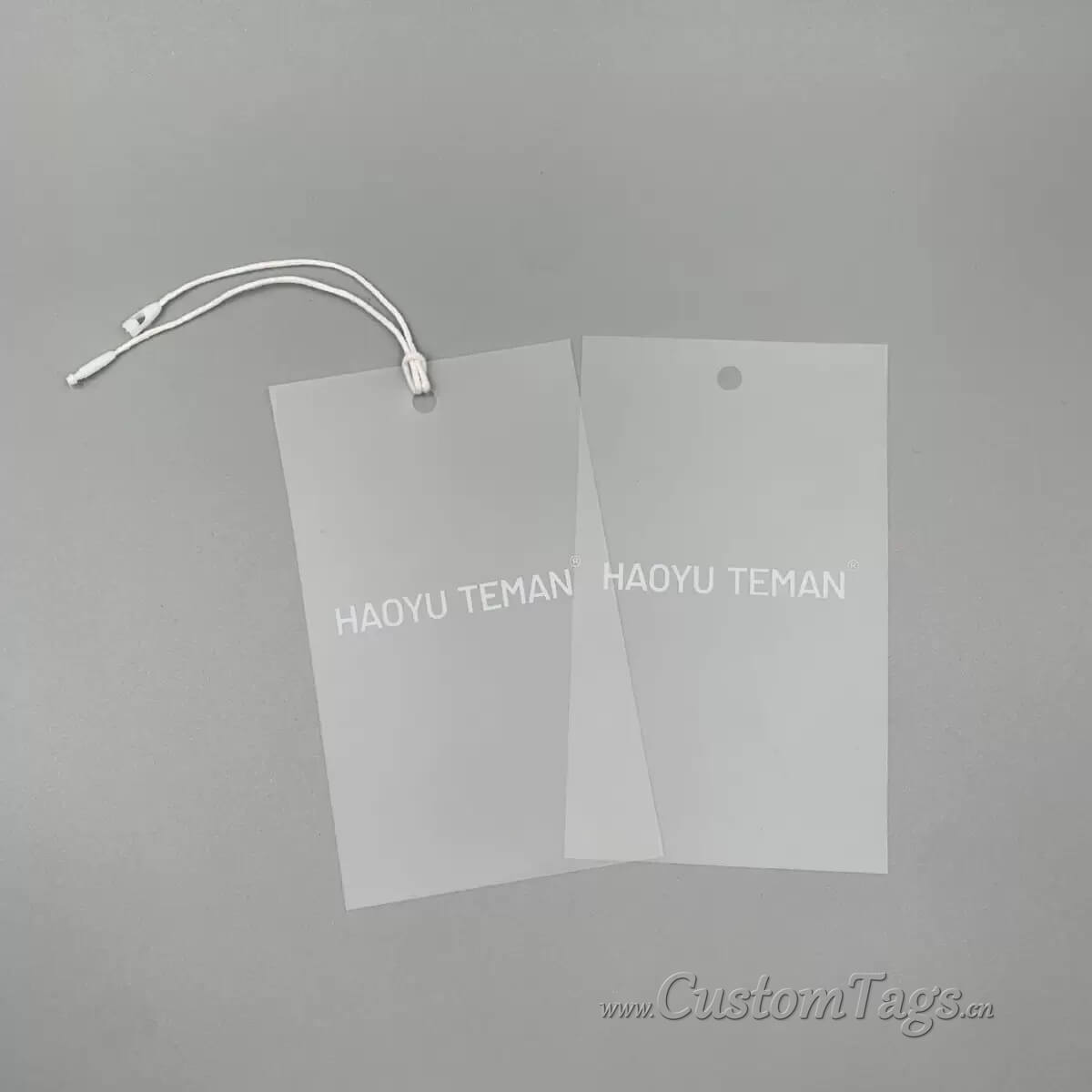 plastic hang tags