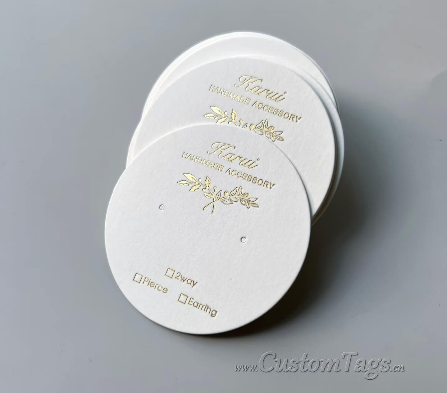 custom round hang tags with printed logos