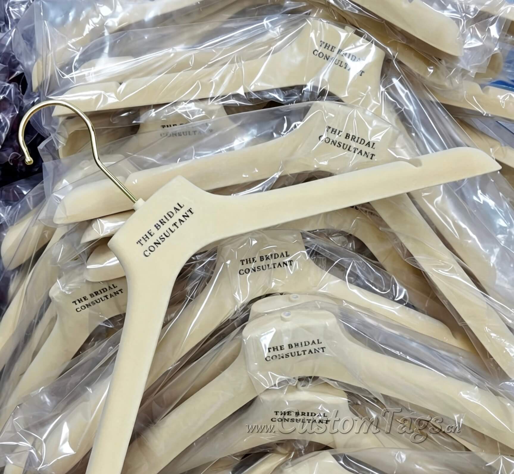 cream velvet hangers