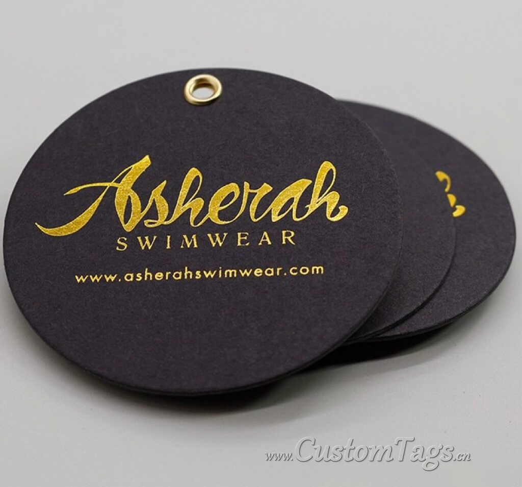 gold silver foil stamping round hang tags