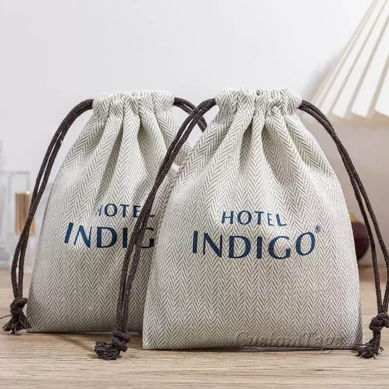 custom drawstring muslin bags with logo