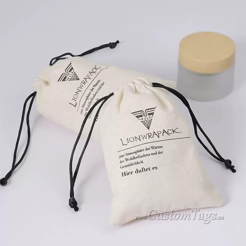 custom drawstring muslin bags with logo