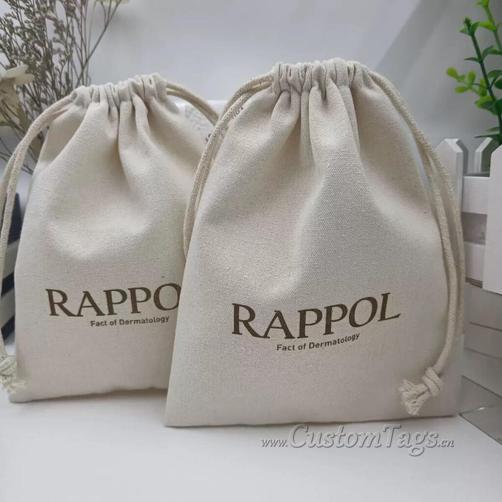 custom drawstring muslin bags with logo