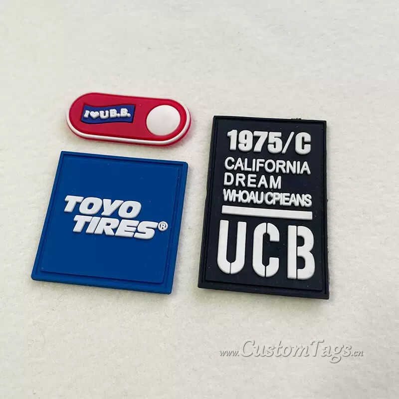 custom rubber labels & tags for clothing